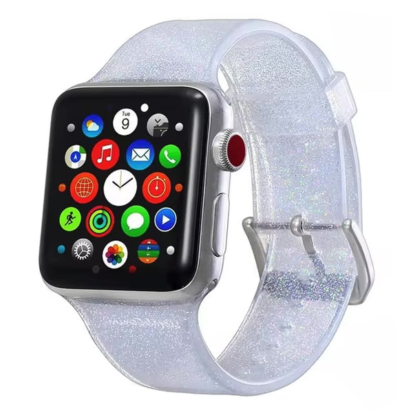 Modbands Silver Jelly Glitter Apple Watch band