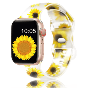 Modbands Sunflower Print Classic Silicone Translucent Apple Watch band