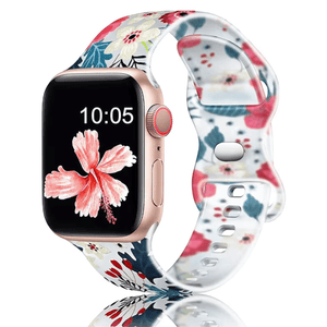 Modbands Floral Print Classic Silicone Translucent Apple Watch band