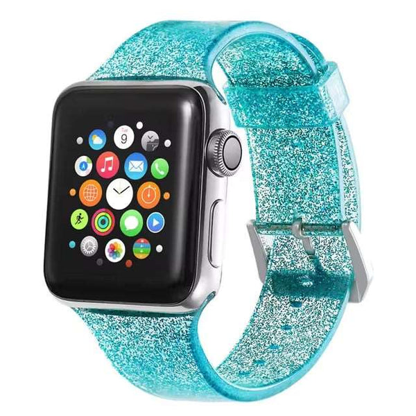 Modbands Green Jelly Glitter Apple Watch band