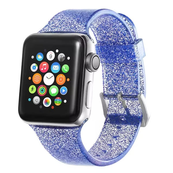 Modbands Blue Jelly Glitter Apple Watch band