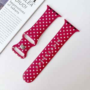 Modbands Red Polka Dot Silicone Prints Apple Watch band