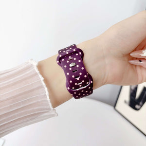Modbands Polka Dot Silicone - Plum Apple Watch band