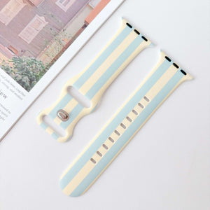 Modbands Blue Stripe Silicone Prints Apple Watch band