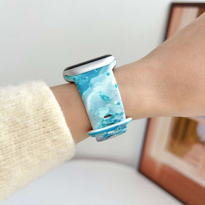 Modbands Marble Silicone - Blue Apple Watch band