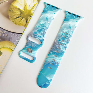 Modbands Blue Marble Silicone Prints Apple Watch band