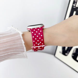 Modbands Polka Dot Silicone - Red Apple Watch band