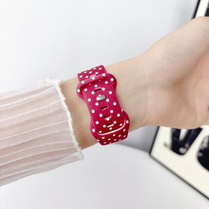 Modbands Polka Dot Silicone - Red Apple Watch band
