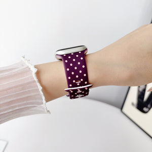Modbands Polka Dot Silicone - Plum Apple Watch band