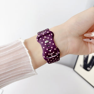 Modbands Polka Dot Silicone - Plum Apple Watch band