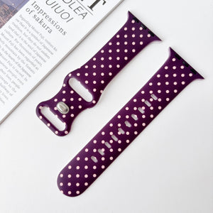 Modbands Polka Dot Silicone - Plum Apple Watch band