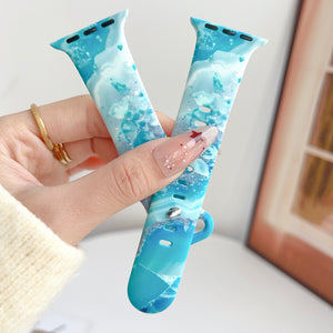 Modbands Marble Silicone - Blue Apple Watch band