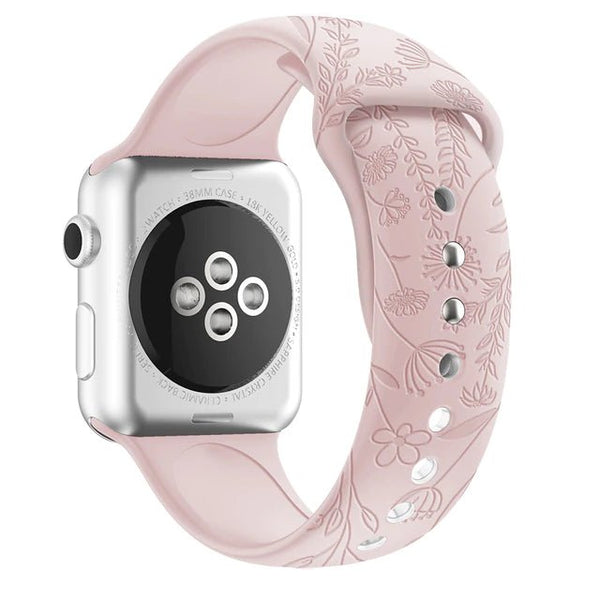 Modbands Pink Sand Classic Silicone Impressions Apple Watch band