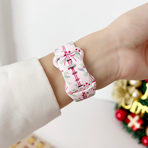 Modbands Ribbon Bow Christmas Silicone Prints Apple Watch band