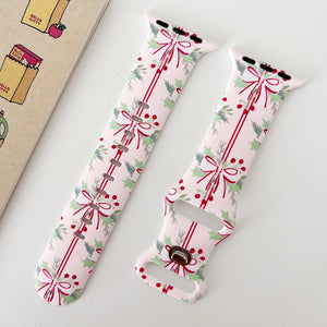 Modbands Ribbon Bow Christmas Silicone Prints Apple Watch band