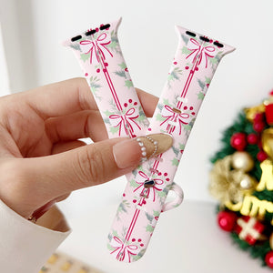 Modbands Ribbon Bow Christmas Silicone Prints Apple Watch band