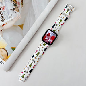 Modbands Tree and Lights Christmas Silicone Prints Apple Watch band