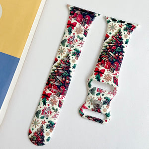 Modbands Christmas Tree Christmas Silicone Prints Apple Watch band