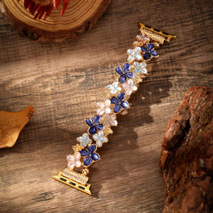 Modbands Hydrangea - Gold Blue Apple Watch band