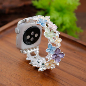Modbands Hydrangea - Silver Pastel Apple Watch band