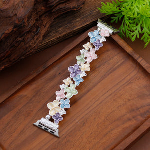 Modbands Hydrangea - Silver Pastel Apple Watch band