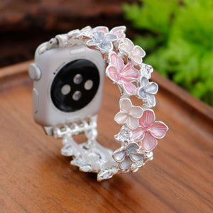 Hydrangea - Silver Pink Apple Watch band