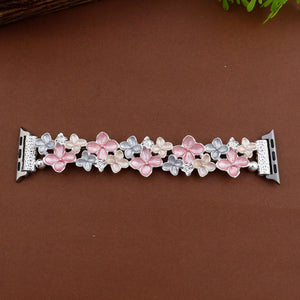 Hydrangea - Silver Pink Apple Watch band