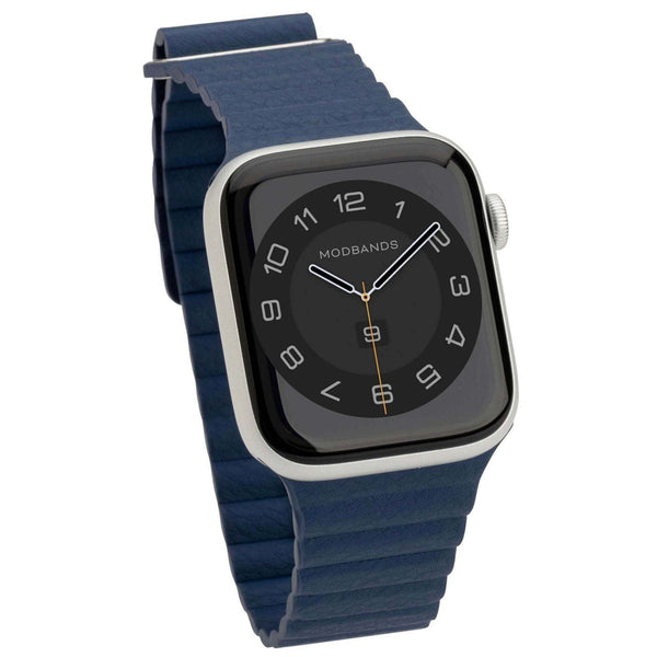 Modbands Blue Leather Loop Apple Watch band