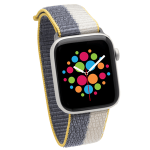 Modbands Lavender Grey Light Lilac Striped Sport Loop Apple Watch band