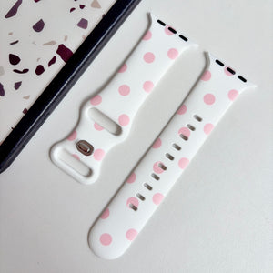Modbands Pink Spots Silicone Prints Apple Watch band